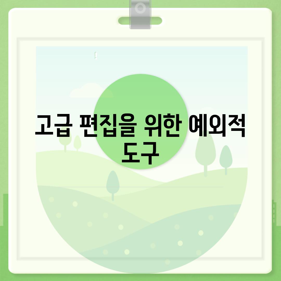 고급 편집을 위한 예외적 도구