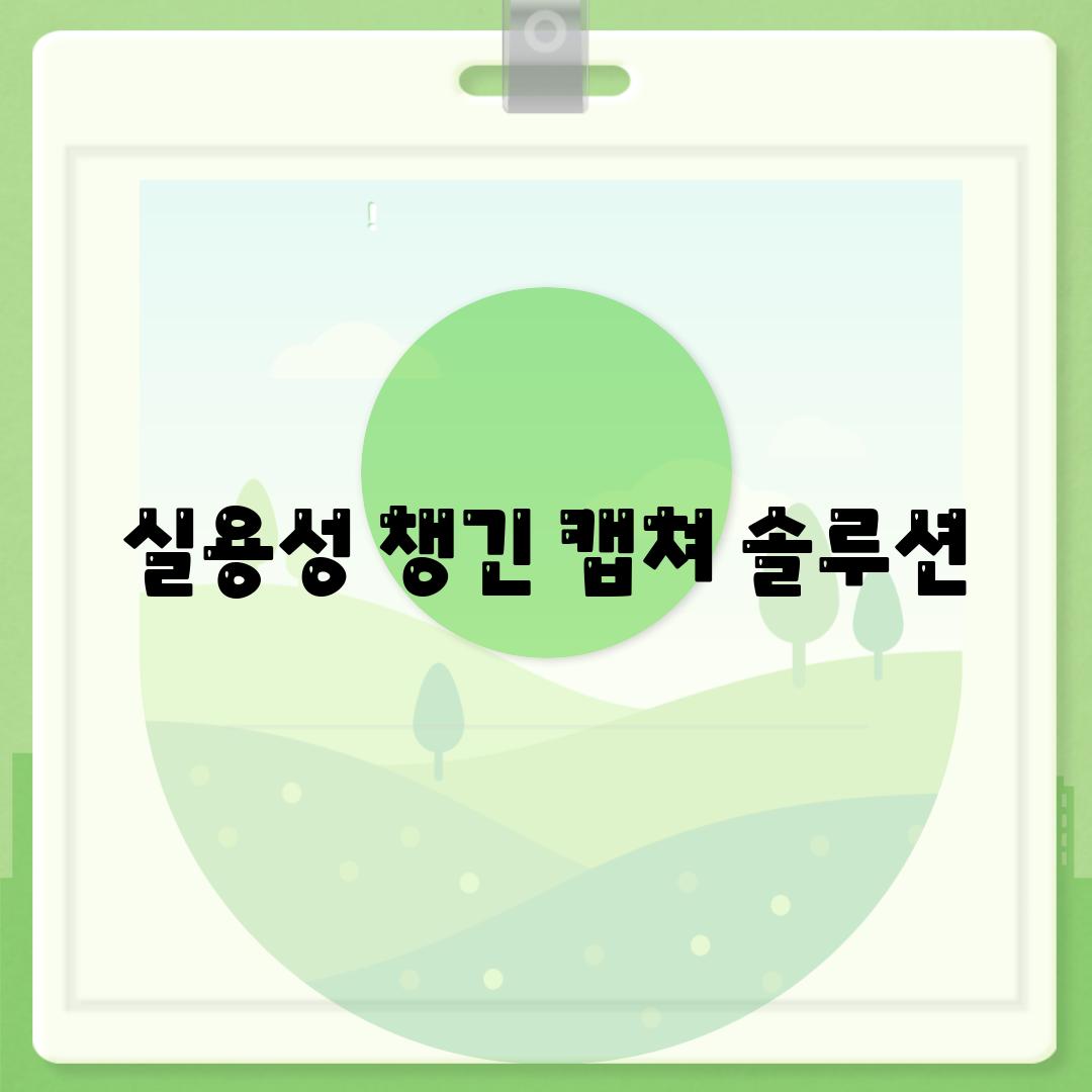 실용성 챙긴 캡쳐 솔루션