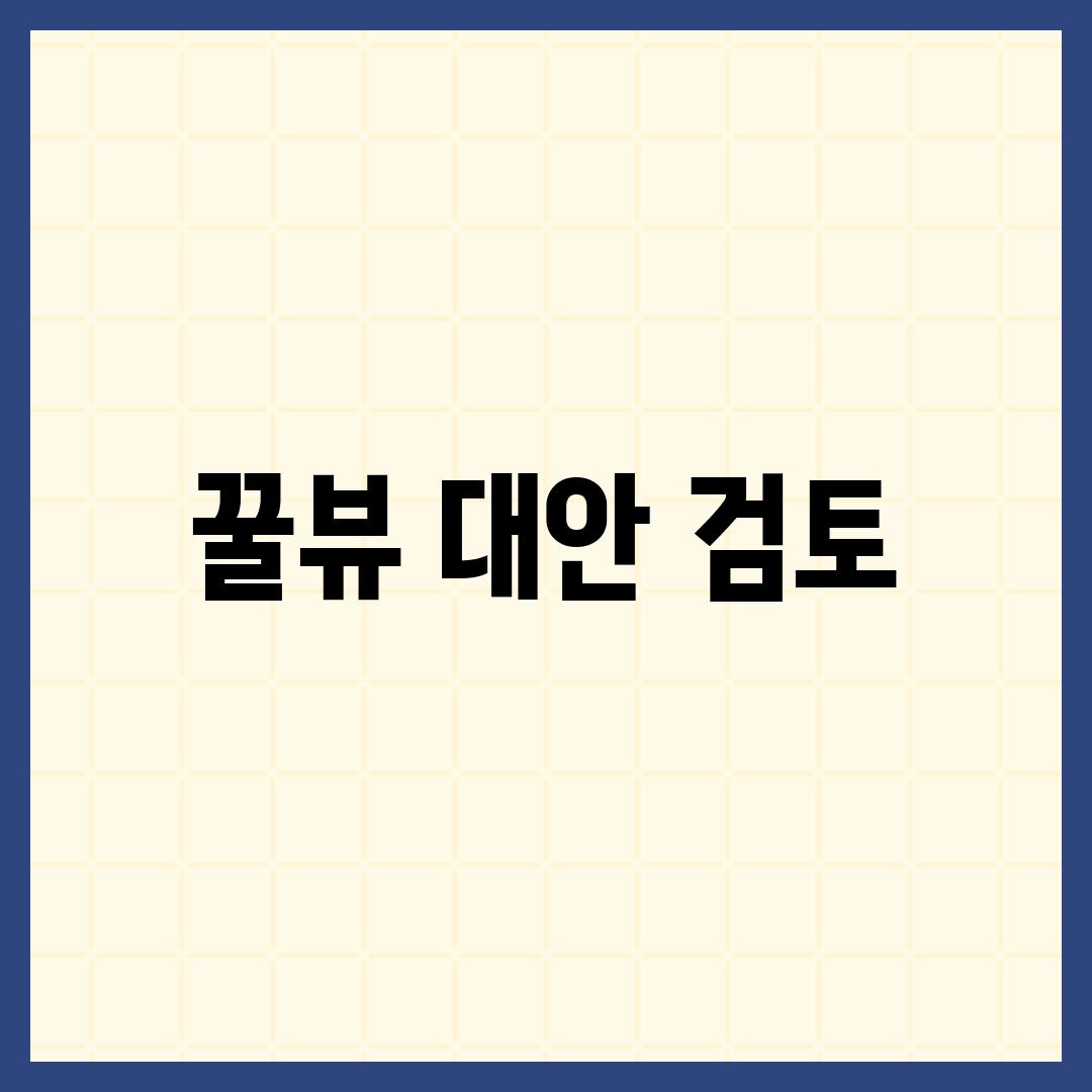 꿀뷰 대안 검토