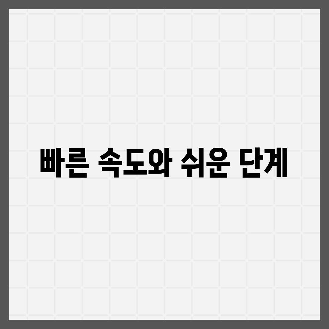 빠른 속도와 쉬운 단계