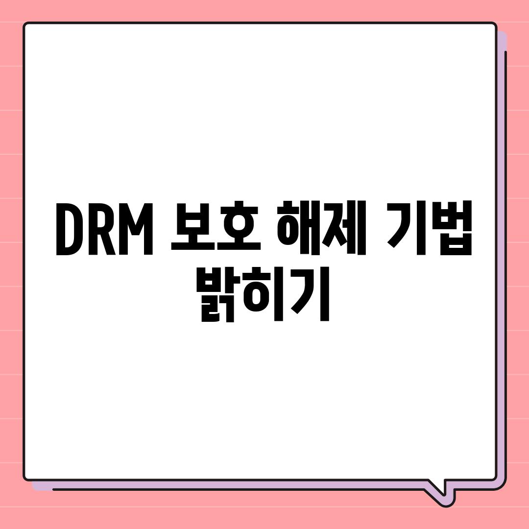 DRM 보호 해제 기법 밝히기