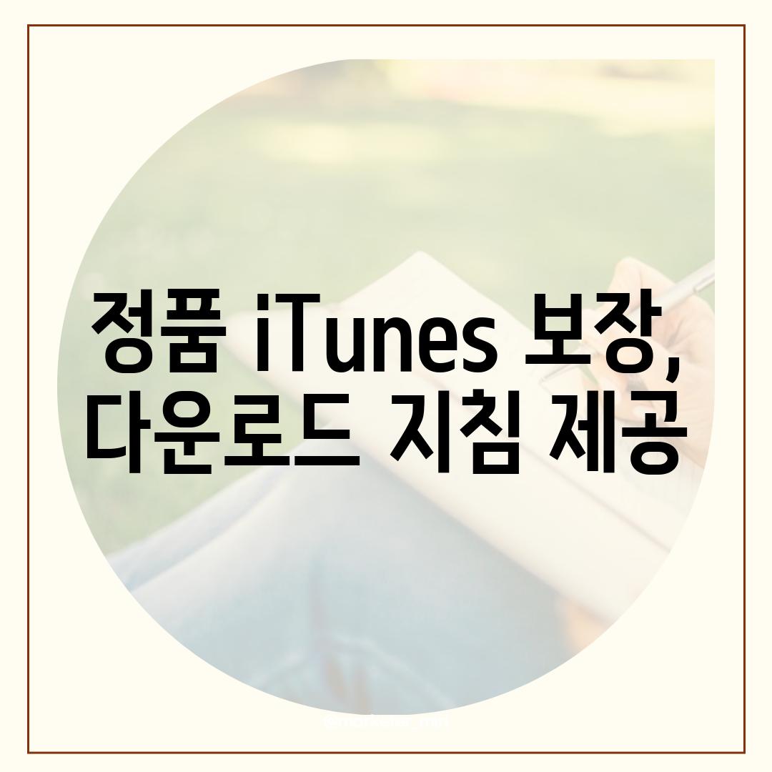 정품 iTunes 보장, 다운로드 지침 제공