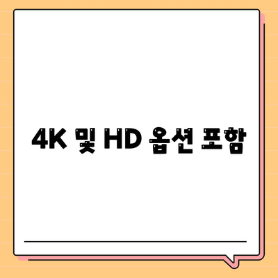 4K 및 HD 옵션 포함