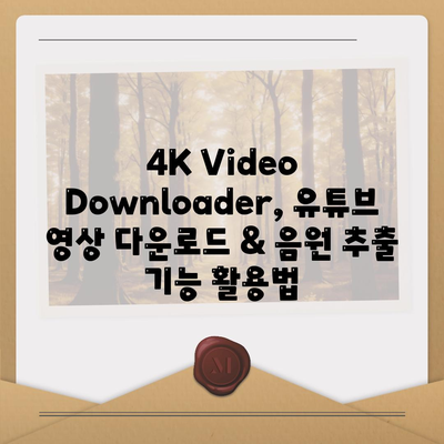 유튜브 영상 다운로드와 음원 추출방법 4K Video Downloader로 해결