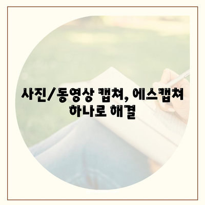 사진/동영상 캡쳐, 에스캡쳐 하나로 해결