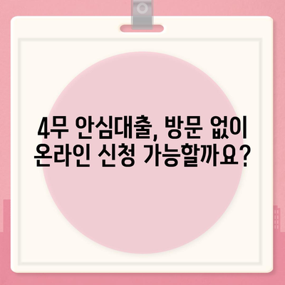 4무 안심대출 신청 가이드| 조건, 필요서류, 신청 방법 총정리 | 무서류, 무방문, 무담보, 무보증, 대출, 신청