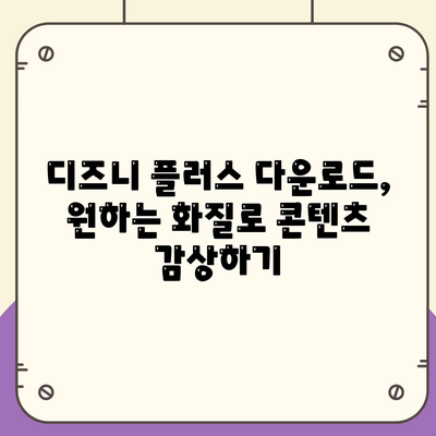 디즈니 플러스 앱 저장 기능 사용법과 다운로드 화질 설정 방법