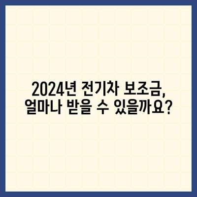 2024 전기차 보조금 완벽 가이드 | 지역별 지원금, 신청 방법, 최신 정보