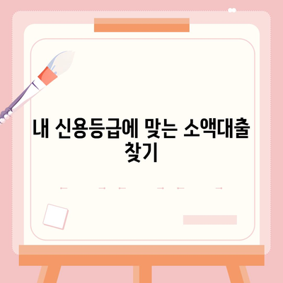 소액대출 조건 완벽 정리 | 신용등급, 한도, 금리, 필요서류, 대출 가능 기관 비교