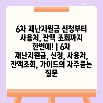 6차 재난지원금 신청부터 사용처, 잔액 조회까지 한번에! | 6차 재난지원금, 신청, 사용처, 잔액조회, 가이드