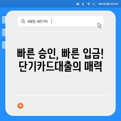 급할 때 딱! 단기카드대출 비상금대출 3분 만에 알아보기 | 비상금, 소액대출, 카드론, 신용대출, 빠른 대출