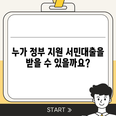 정부지원 서민대출 자격 완벽 가이드 |  대상, 조건, 신청 방법, 추천 상품 비교