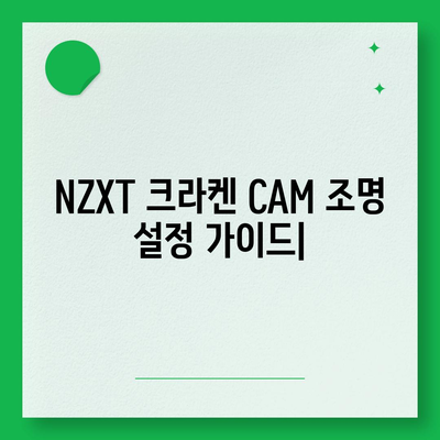 NZXT 크라켄 CAM을 통한 조명 설정과 사용법