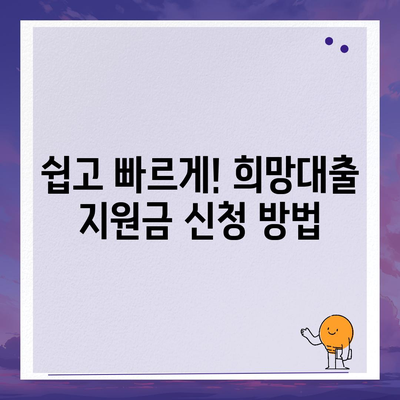 소상공인 희망대출 지원금 신청 완벽 가이드| 자격조건부터 신청방법까지 | 소상공인, 희망대출, 지원금, 신청