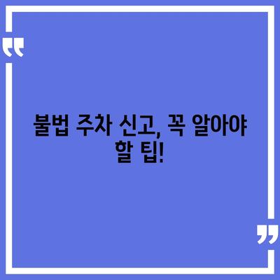 불법 주차 신고, 이제 헷갈리지 마세요! | 신고 기준, 절차, 팁 완벽 정리