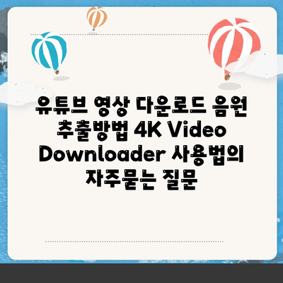 유튜브 영상 다운로드 음원 추출방법 4K Video Downloader 사용법