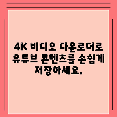 유튜브 동영상 음원 추출 사이트 대체방법 4K 비디오 다운로더