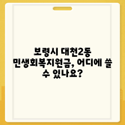 충청남도 보령시 대천2동 민생회복지원금 | 신청 | 신청방법 | 대상 | 지급일 | 사용처 | 전국민 | 이재명 | 2024