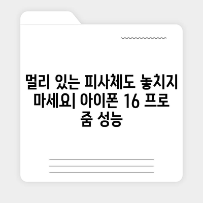 아이폰 16 프로 카메라 줌 능력 | 얼마나 확대할 수 있나?