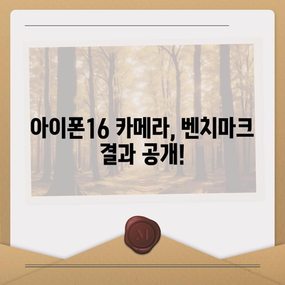 아이폰16의 카메라 성능을 벤치마크로 측정하기