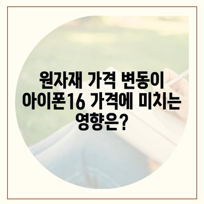 아이폰16 가격에 영향을 미치는 요인