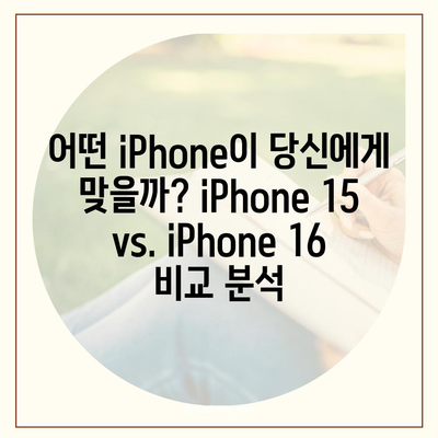 iPhone 15 대 iPhone 16 스펙 비교