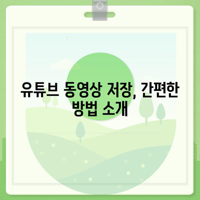 유튜브 동영상 저장의 프리미엄 기술