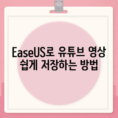 유튜브 영상 저장하기방법 EaseUS 유튜브 영상 다운로드