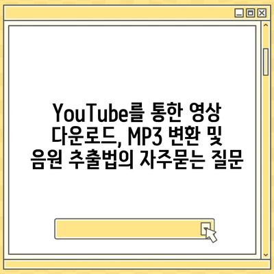 YouTube를 통한 영상 다운로드, MP3 변환 및 음원 추출법