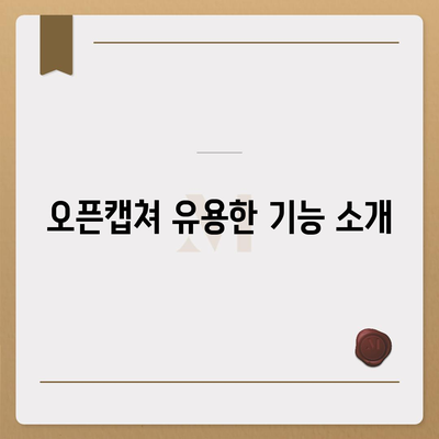 오픈캡쳐방법 다운로드, 설치 및 사용법 안내