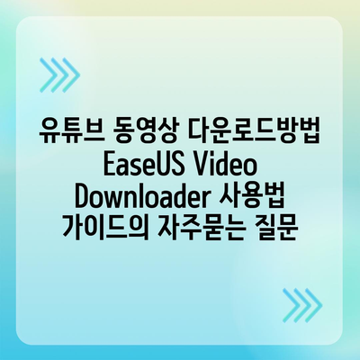 유튜브 동영상 다운로드방법 EaseUS Video Downloader 사용법 가이드