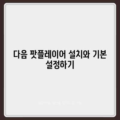 다음 팟플레이어를 올바르게 사용하는 방법