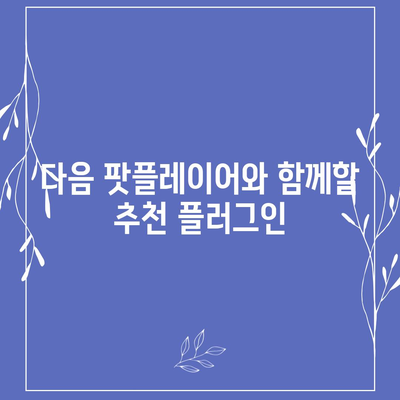 다음 팟플레이어 다운로드 및 사용법 가이드