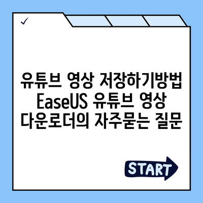 유튜브 영상 저장하기방법 EaseUS 유튜브 영상 다운로더