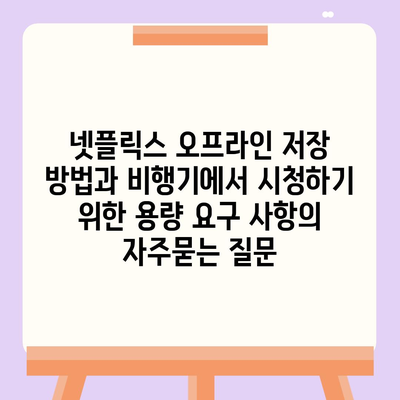 넷플릭스 오프라인 저장 방법과 비행기에서 시청하기 위한 용량 요구 사항