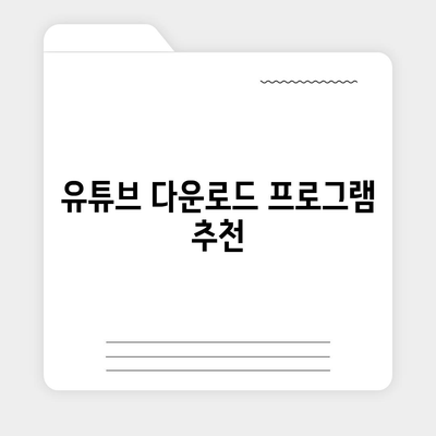 유튜브 영상 저장 및 오디오 추출하기