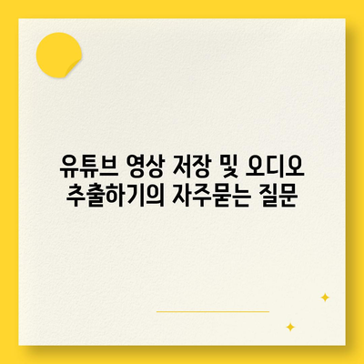 유튜브 영상 저장 및 오디오 추출하기