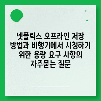 넷플릭스 오프라인 저장 방법과 비행기에서 시청하기 위한 용량 요구 사항