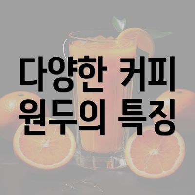 다양한 커피 원두의 특징