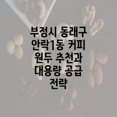 부정시 동래구 안락1동 커피 원두 추천과 대용량 공급 전략