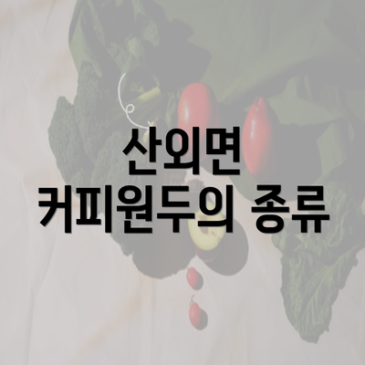 산외면 커피원두의 종류