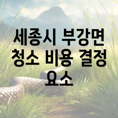 세종시 부강면 청소 비용 결정 요소