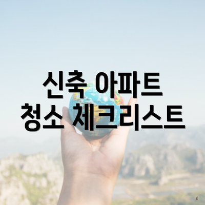 신축 아파트 청소 체크리스트