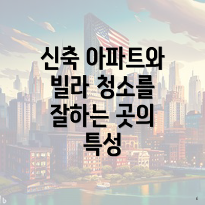 신축 아파트와 빌라 청소를 잘하는 곳의 특성