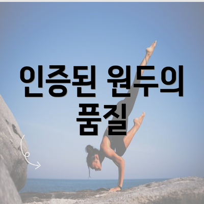 인증된 원두의 품질