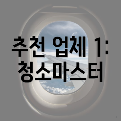 추천 업체 1: 청소마스터