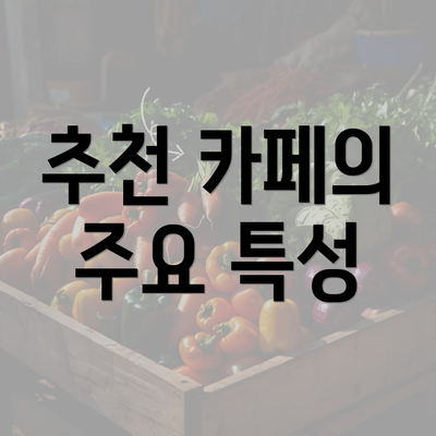 추천 카페의 주요 특성