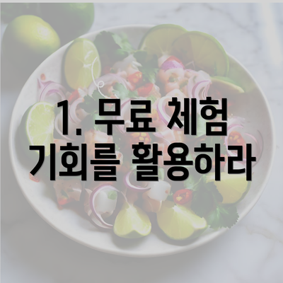 1. 무료 체험 기회를 활용하라