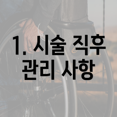 1. 시술 직후 관리 사항