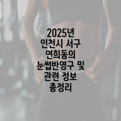 2025년 인천시 서구 연희동의 눈썹반영구 및 관련 정보 총정리